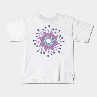 Snowflake ogee pattern in light pink and purple Kids T-Shirt